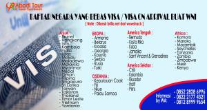 DAFTAR NEGARA YANG BEBAS VISA BAGI WNI